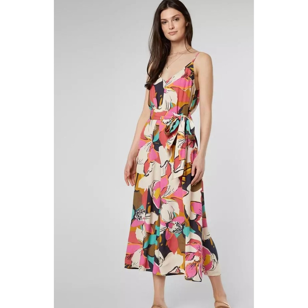 Billabong Shake It Again Floral Wide Leg Jumpsuit Large NWT Boho Resort